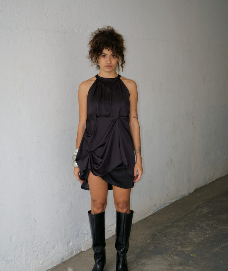 VESTIDO MINI PLIN - P